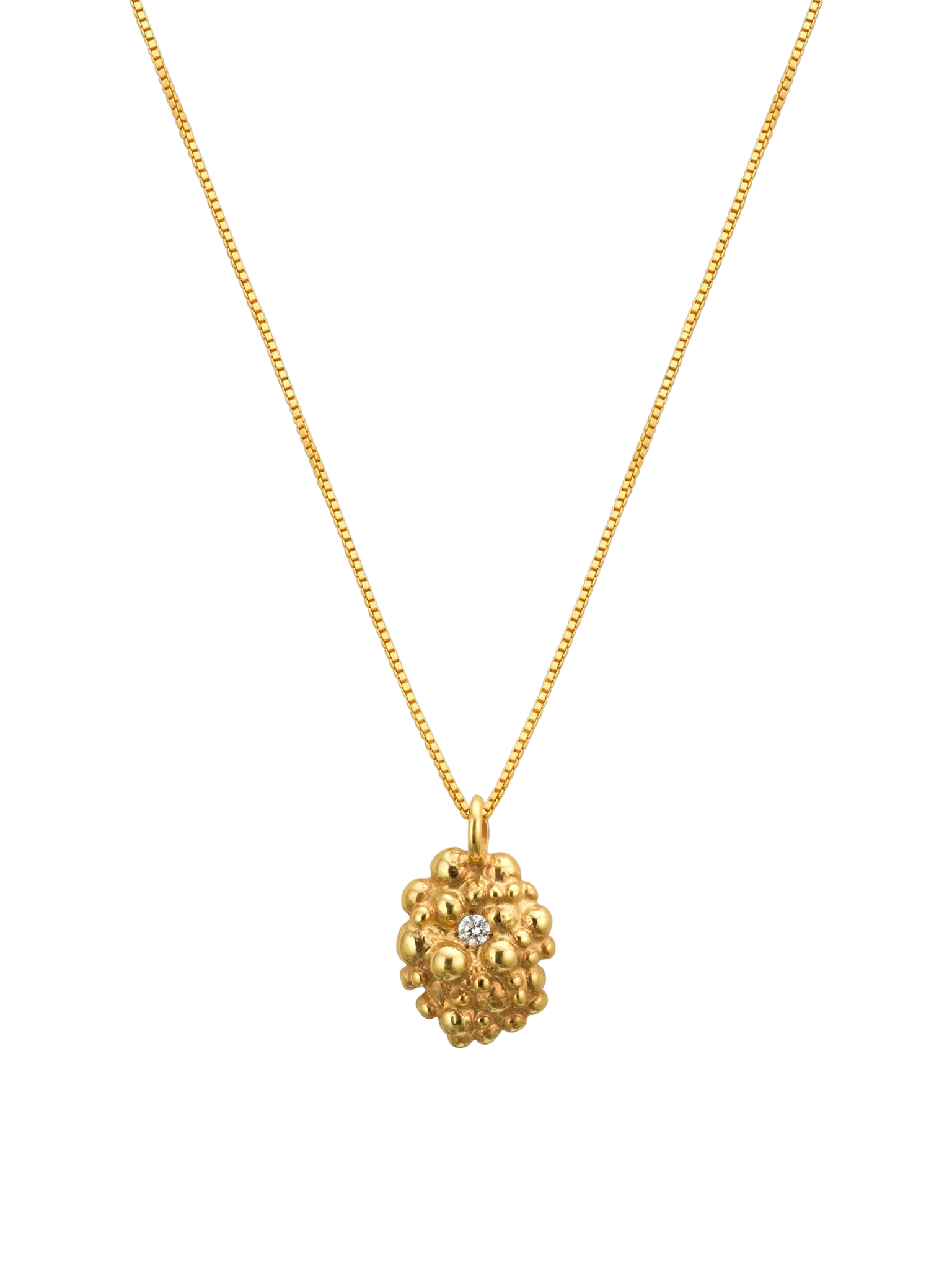 Céleste deux oval necklace 14ct gold and diamond